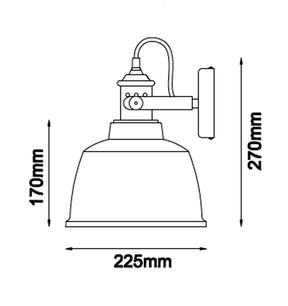 ALTA Interior Adjustable Bell With Copper Highlight Wall Lights