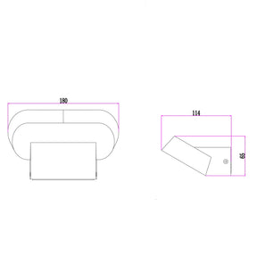 GLANS Surface Mounted Exterior LED Wall Lights IP65