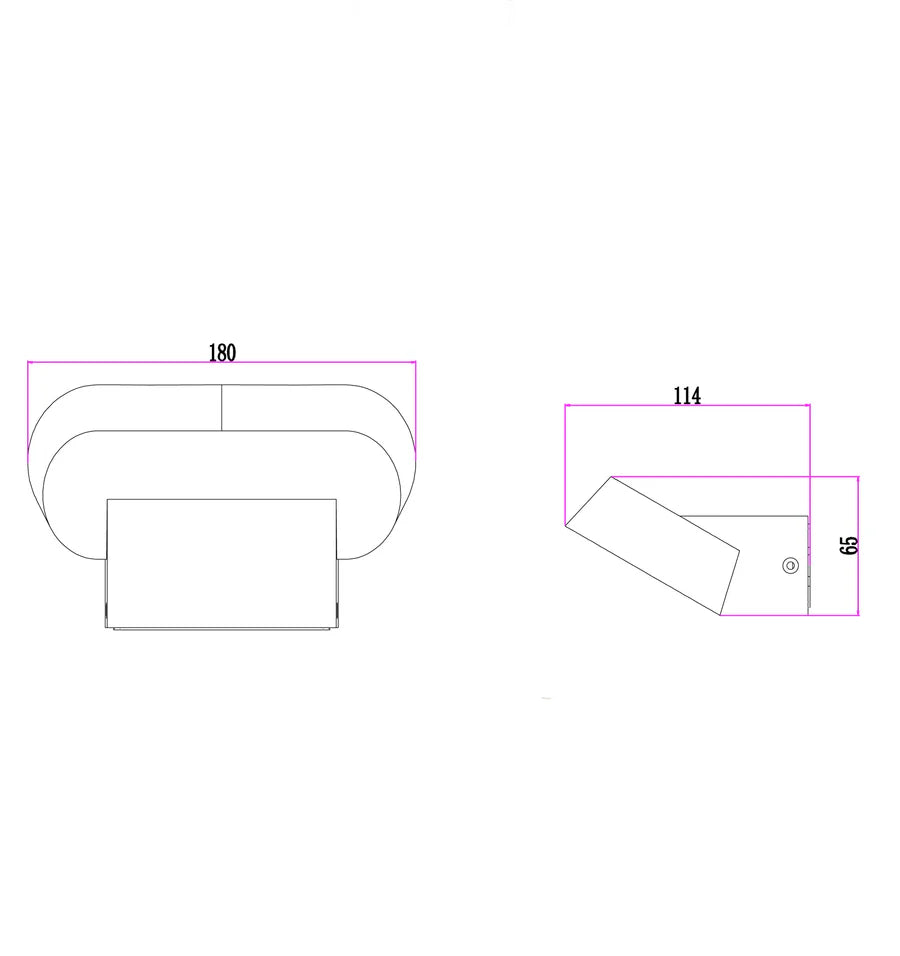 GLANS Surface Mounted Exterior LED Wall Lights IP65
