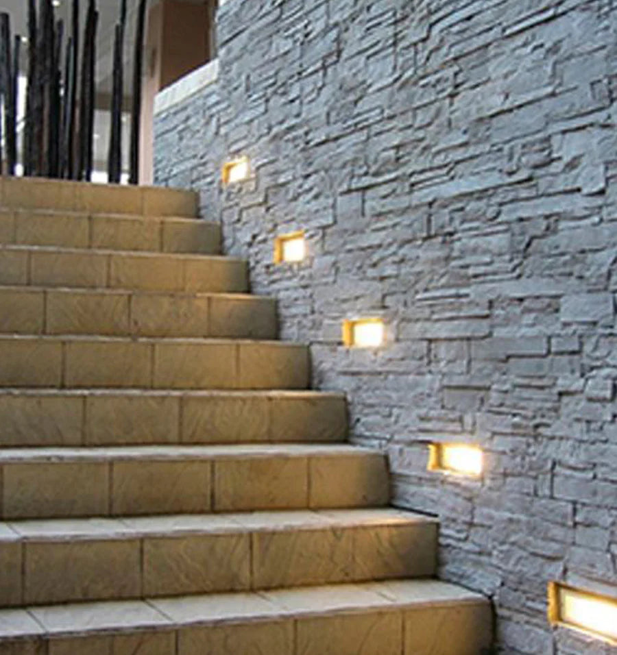 BRICKTRI Exterior LED Tri-CCT Recessed Rectangular Frosted Diffuser Wall / Brick Lights IP65