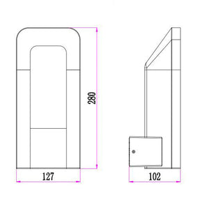 HATHOR Exterior LED Dark Grey Rectangular Surface Mounted Wall Light IP54