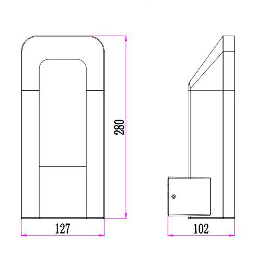 HATHOR Exterior LED Dark Grey Rectangular Surface Mounted Wall Light IP54