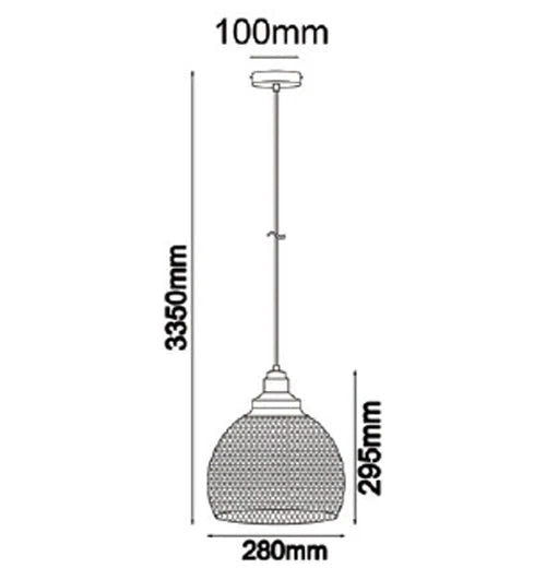 CHEVEUX: Industrial Black Mesh Bird Cage Wine Glass Shape Pendant Light