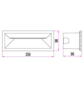 BRICKTRI LED Tri-CCT Exterior Recessed Rectangular Wall / Brick Lights IP65