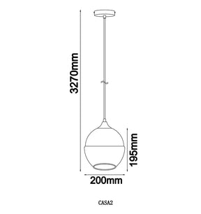 CASA: White With Amber Wine Glass Shape Pendant Light