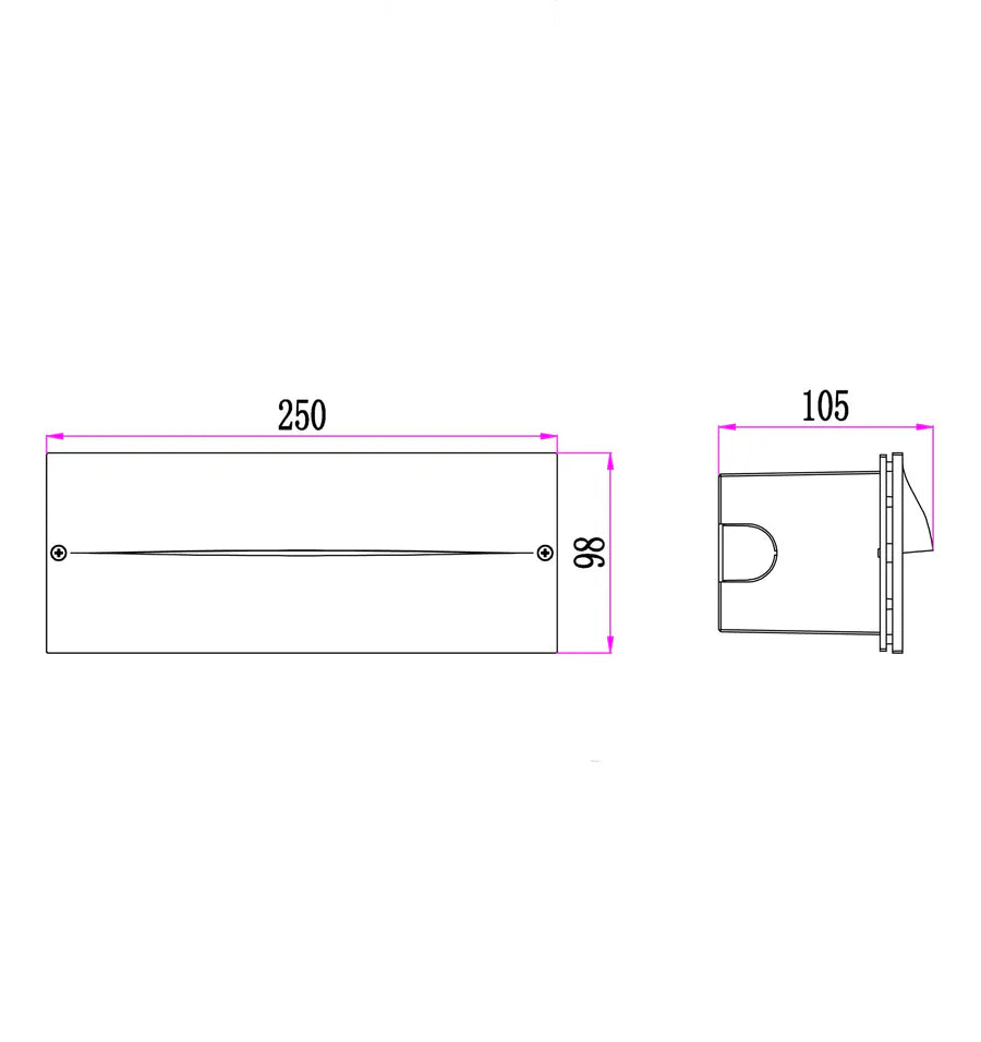 WALL RECD 13W RECT Wh 3K IP65 Eyelid 380 Lm