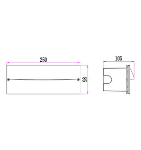WALL RECD 13W  LED TRI 670Lm IP65 RECT  Dark Grey Eyelid