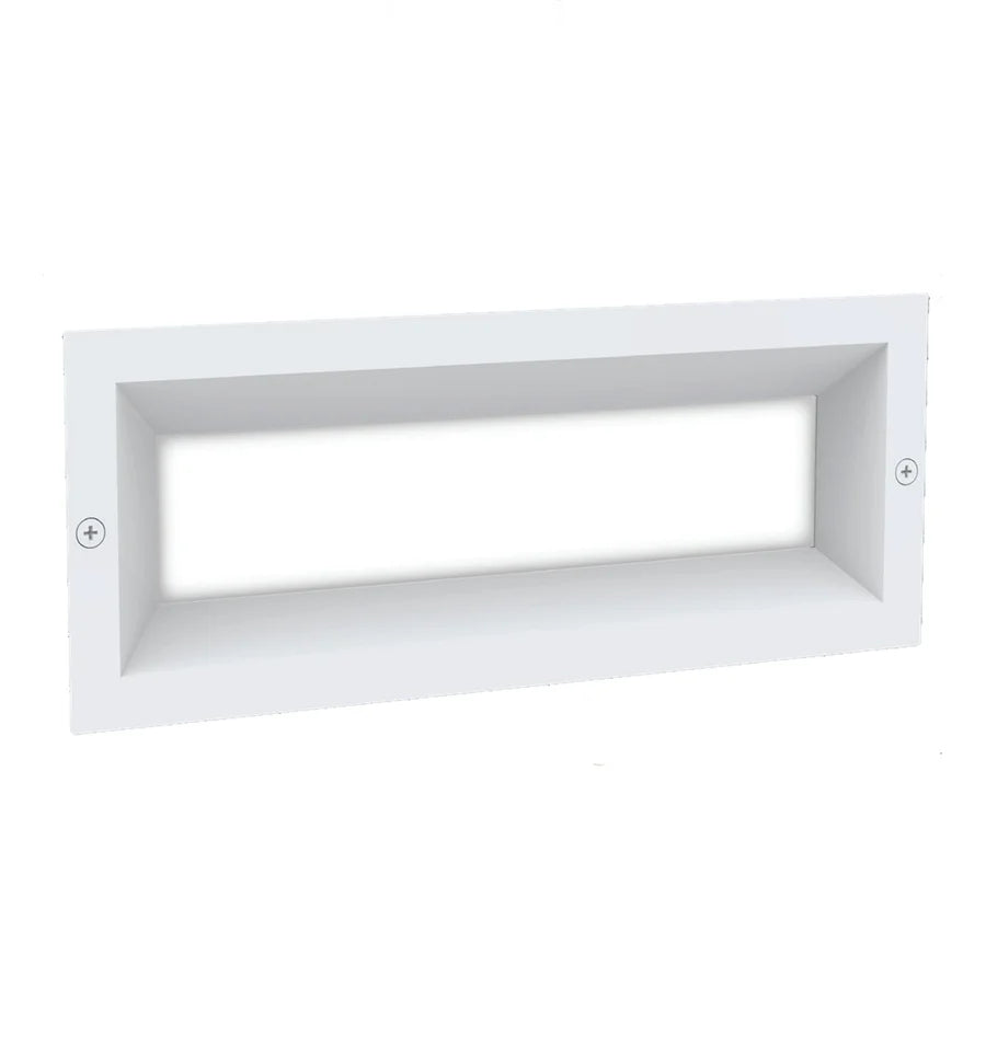 BRICKTRI Exterior LED Tri-CCT Recessed Rectangular Frosted Diffuser Wall / Brick Lights IP65