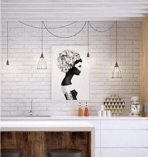 BLACKBAND Industrial Black Curved Bird Cage Pendant Light
