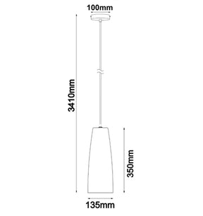 CHUVA: Smokey Black Mirror Finish Glass with Rain Drop Effect Long Cone Pendant Light