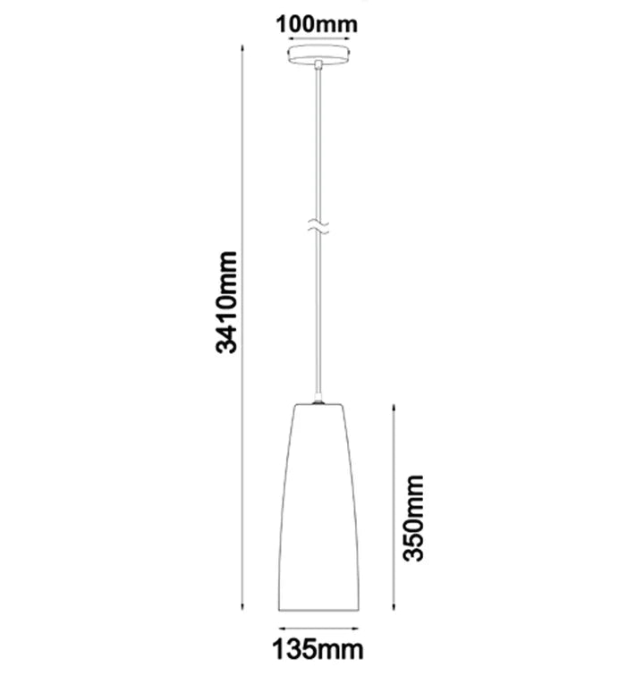 CHUVA: Smokey Black Mirror Finish Glass with Rain Drop Effect Long Cone Pendant Light