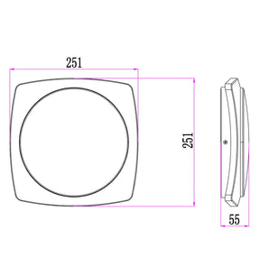 ULAN Exterior LED Square Wall Ceiling Lights IP65