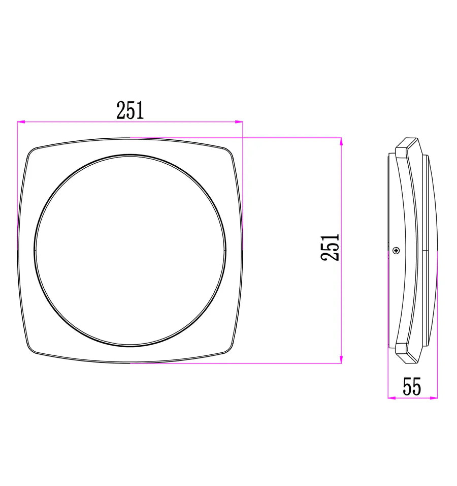 ULAN Exterior LED Square Wall Ceiling Lights IP65