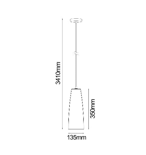 LAMINA: Retro Copper Coloured Glass Ellipse Shape Pendant Light