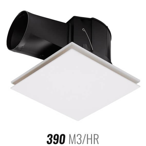 Flow Square 300mm Exhaust Fan White - Exhaust Fans - Lux Lighting