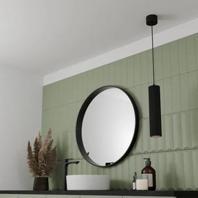 Calibo Canary Fluted 300mm Pendant - Black