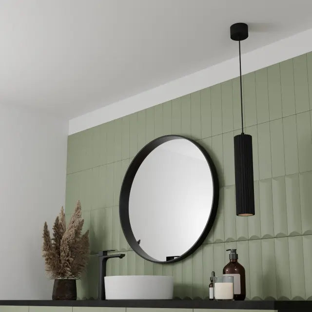 Calibo Canary Fluted 300mm Pendant - White