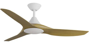 Cloudfan 72" Kit - White with Light (CFP-367M-WH-L) Plus Teak Blades (CFP-372B-TE) - Two Boxes