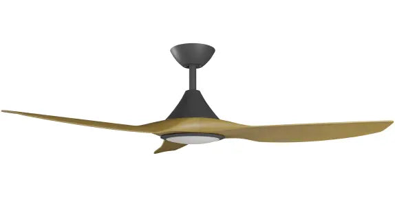Cloudfan 60" Kit - Black with Light (CFP-367M-BK-L) Plus Teak Blades (CFP-360B-TE) - Two Boxes