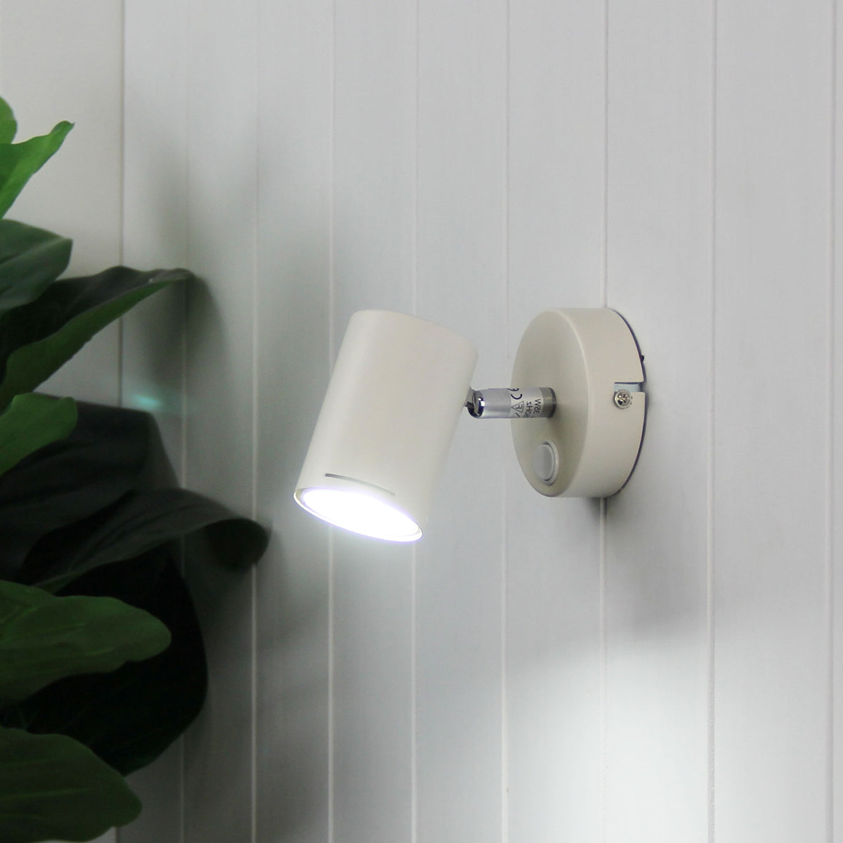 BARIL SPOTLIGHT WITH SWITCH GU10 -  WHITE - wall light - Lux Lighting