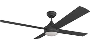 Kestrel DC 52" Black Steel Body ABS Blades - LED