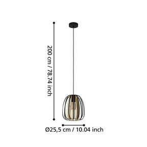ENCINITOS H/L 1X40W E27 BLK/GLD SML