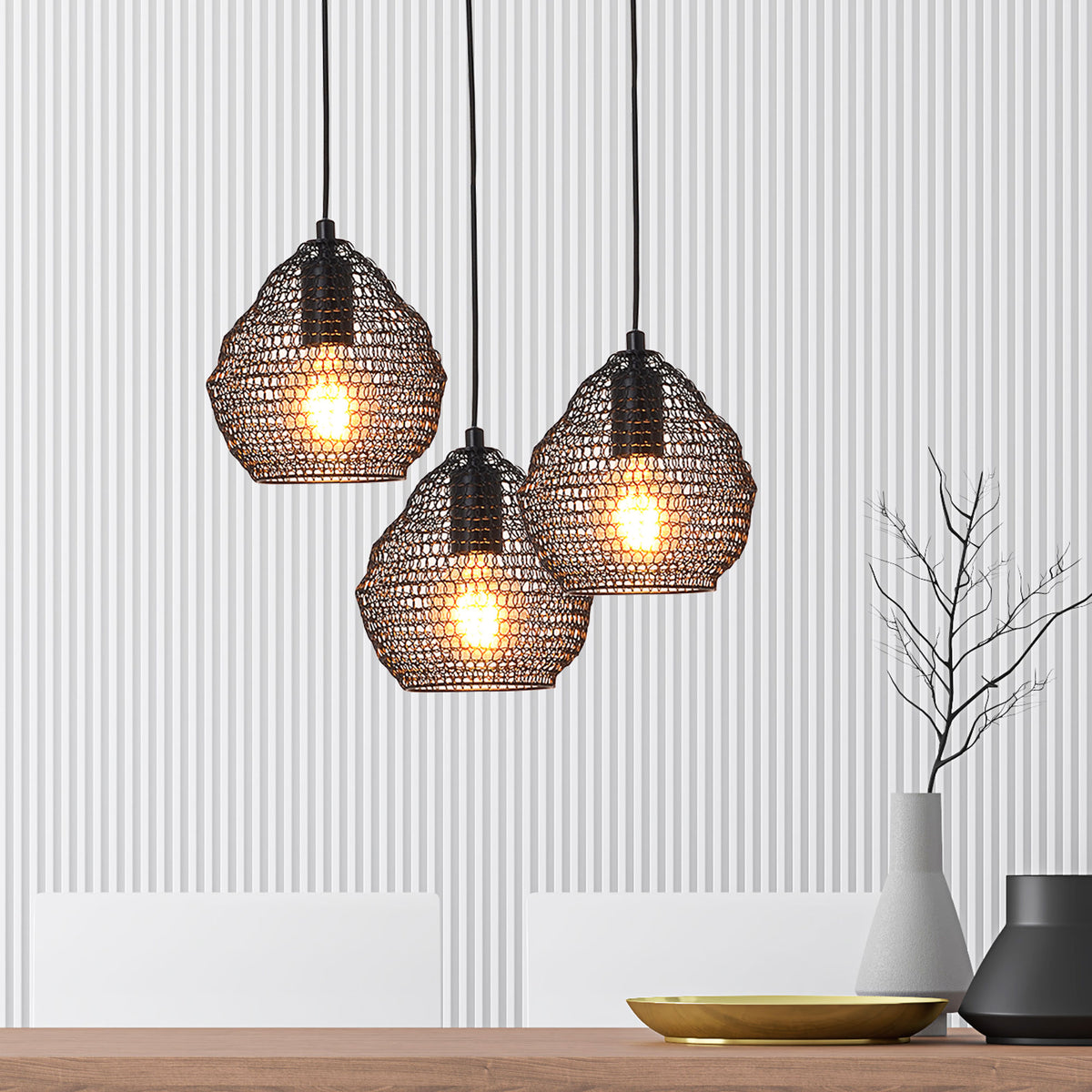 Mudag.20 Small Mesh Pendant BLACK - pendant - Lux Lighting