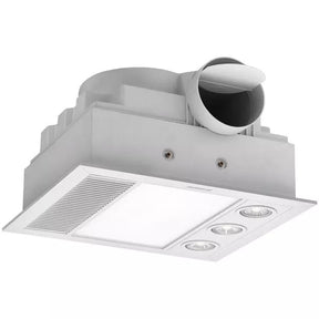 Linear Mini 1000w Halogen 3 in 1 Bathroom Heater & High Extraction Exhaust Fan with LED Light White - Tastic - Lux Lighting