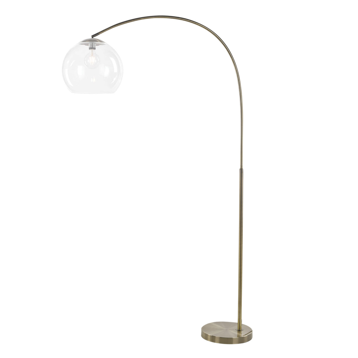 ARCH Lamp Antique Brass And Acrylic Shade