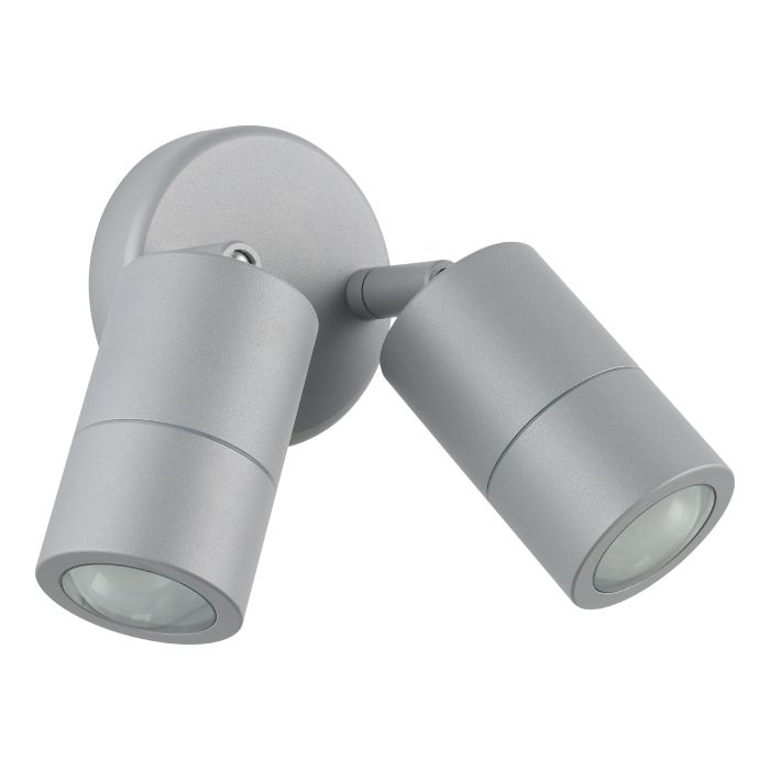 FREMANTLE EXT W/L 2X5W LED TRI-COL SIL ADJ