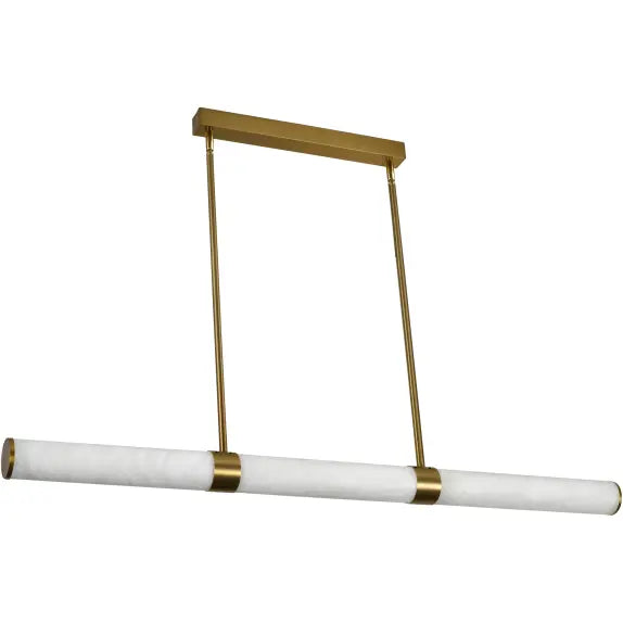 Calibo Bower Modern Alabaster Stone 1232mm Linear Pendant Light - Brass