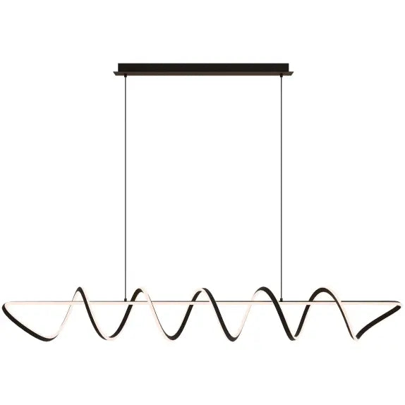 Calibo Bulbul Modern Spiral 2000mm LED Linear Pendant Light - Black
