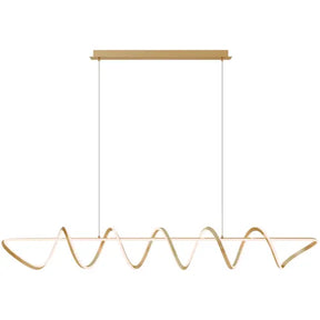 Calibo Bulbul Modern Spiral 2000mm LED Linear Pendant Light - Brass
