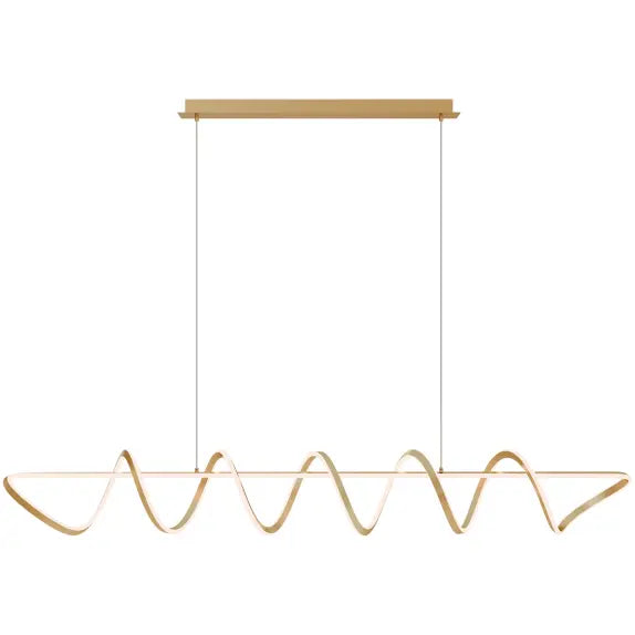 Calibo Bulbul Modern Spiral 2000mm LED Linear Pendant Light - Brass