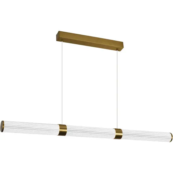 Calibo Charm Modern Fluted 1500mm Linear Pendant Light - Brass