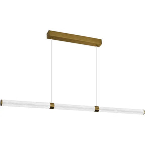 Calibo Charm Modern Fluted 2000mm Linear Pendant Light - Brass