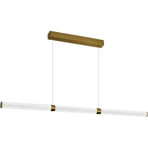 Calibo Charm Modern Fluted 2000mm Linear Pendant Light - Brass