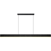 Calibo Prinia Modern Fluted 1532mm Linear Pendant Light - Black