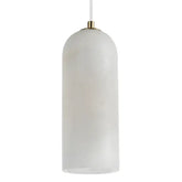 Calibo Bower Modern Alabaster Stone 1 Light Pendant Light - Brass