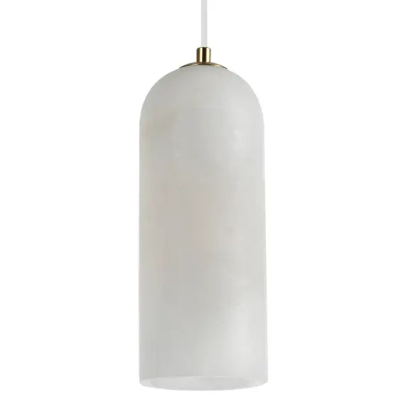 Calibo Bower Modern Alabaster Stone 1 Light Pendant Light - Brass