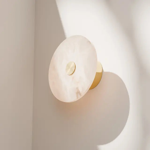 Bower Alabaster 200mm LED Wall Light 15W TRI Colour Non-dimmable Brass IP20