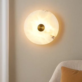 Bower Alabaster 200mm LED Wall Light 15W TRI Colour Non-dimmable Brass IP20