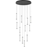 Calibo Charm Modern Fluted 12 Light Cluster Pendant Light - Black