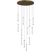 Calibo Charm Modern Fluted 12 Light Cluster Pendant Light - Brass