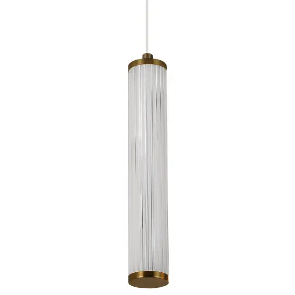 Calibo Charm Modern Fluted 1 Light Pendant - Brass
