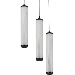 Calibo Charm Modern Fluted 3 Light Cluster Pendant - Black