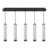 Calibo Charm Modern Fluted 5 Light Linear Pendant - Black