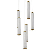 Calibo Charm Modern Fluted 6 Light Cluster Pendant - Brass