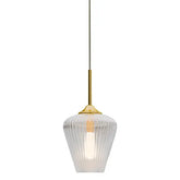 Calibo Ribbon Fluted Glass 230mm Pendant Light - Clear