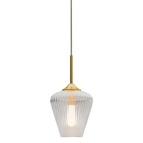 Calibo Ribbon Fluted Glass 230mm Pendant Light - Clear